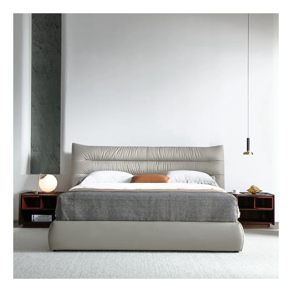 Высококачественная дизайнерская кровать-Рама большого размера современная роскошная мебель для спальни модный дизайн облачная двуспальная
