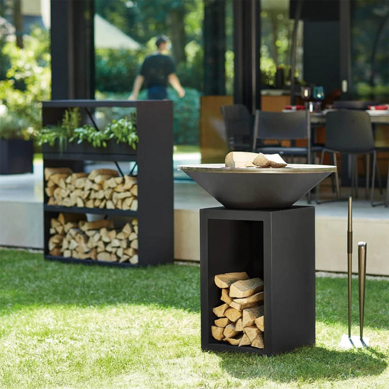 F25 KEYO New Model 24' Vertical Standing Wood Burning Table Outdoor BBQ Fire Pit