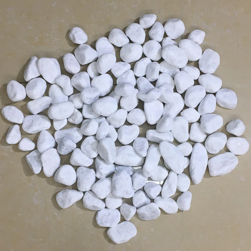 natural marble stone pebbles snow white stone garden finishing for pool