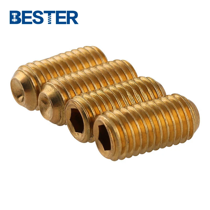 High pressure hexagon socket clamping machine screws DIN916 m7 grub screw with brass pivot