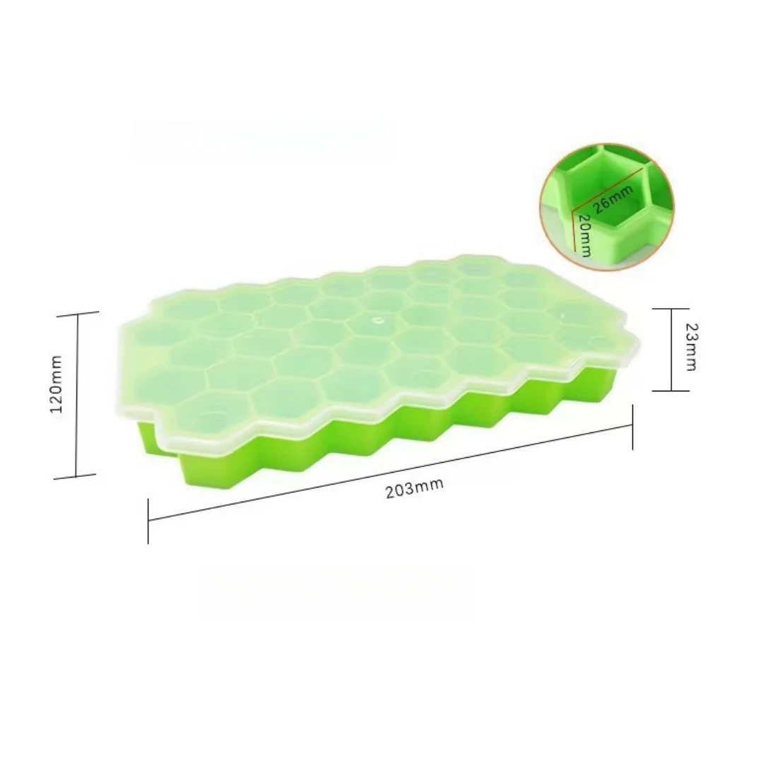 Honeycomb Silicone Ice Cube Tray Square Ice Cube Molds BPA Free Reusable Ice Maker for Whiskey Cocktails