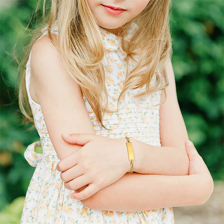 Cute children bracelets gold plated stainless steel hollow heart blank charm bracelet for kid