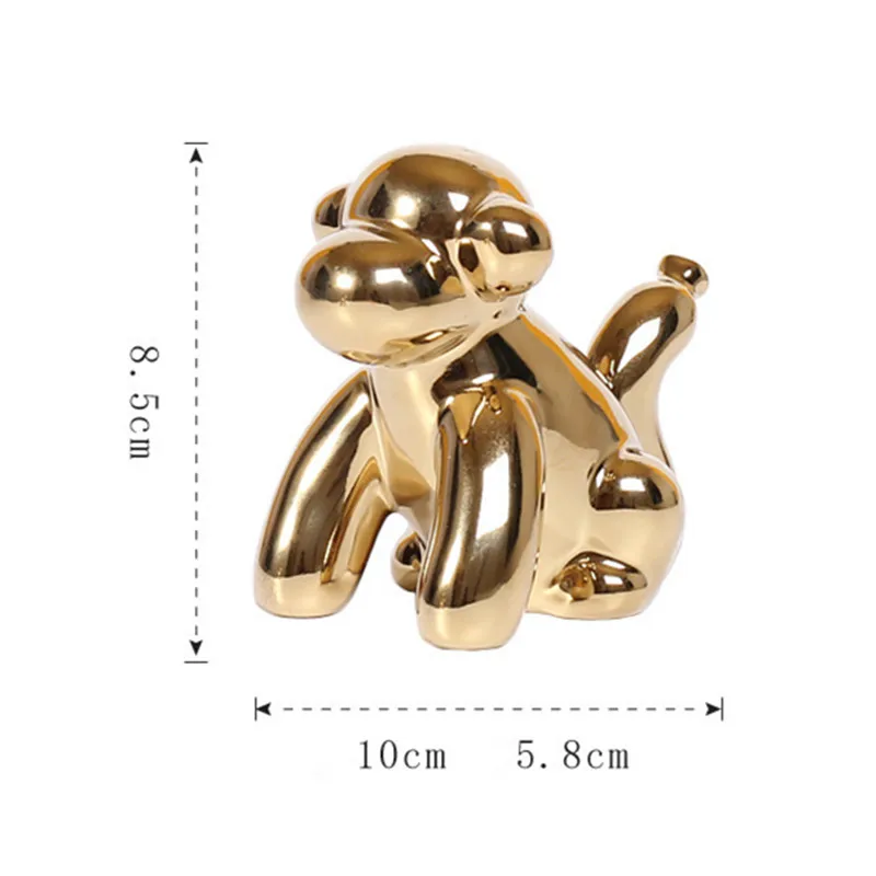 Gold Statue Decoration Home Decor Modern Ceramic Balloon Dog Rabbit Elephant Statues