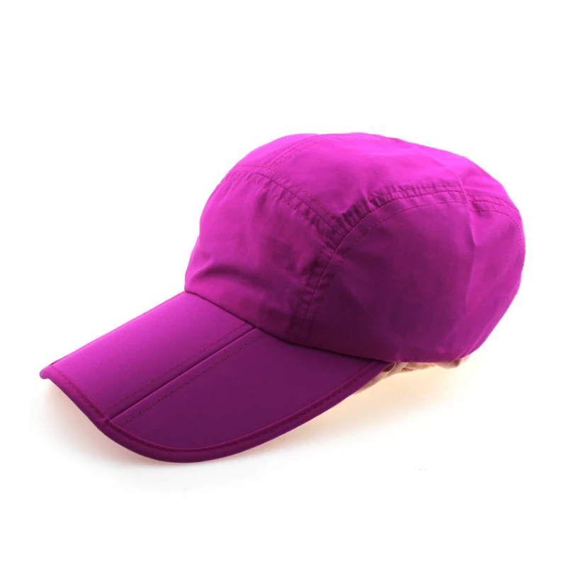 new Korean version  custom logo of the summer outdoor women folding hat 6 panel trucker baseball cap