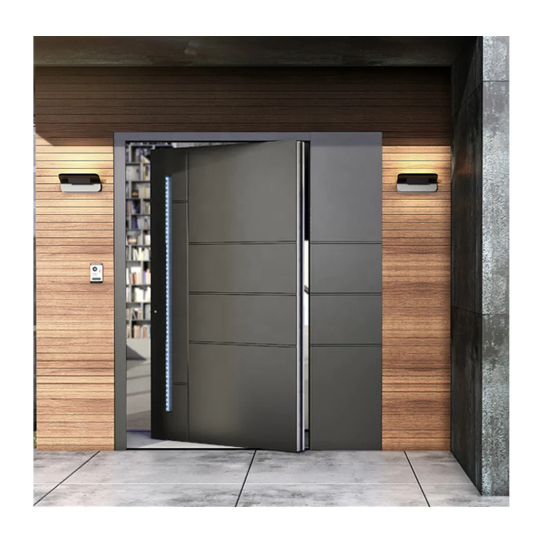 High Quality Solid Wood Front Doors Modern Style Entry Pivot Door