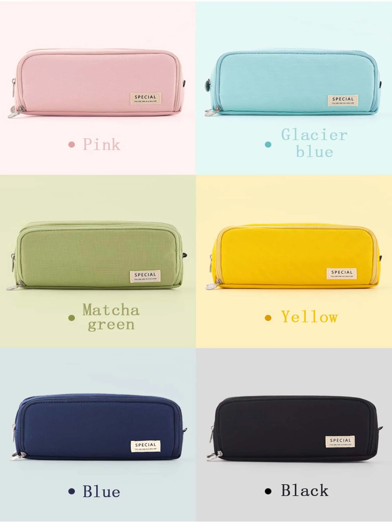 Bview Art Large Capacity Pencil Case Aesthetic Pencil Pouch with 3 Compartments Nylon Storage Pen Bag