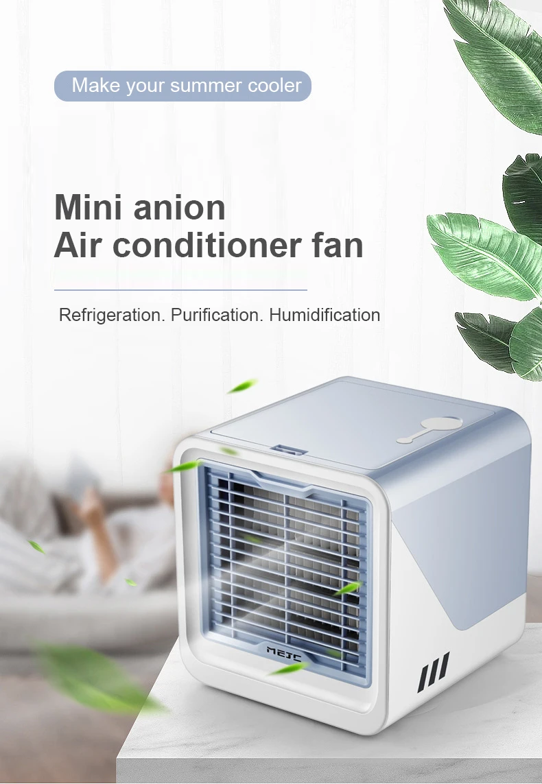 Refrigeration Purification Humidification 500ml Air Mini Cooling Mist Rechargeable Fan With Colorful Breathing Lights