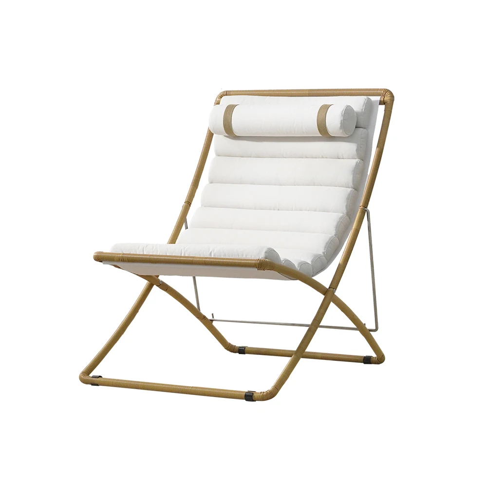 Ribbed Folding Sling Lounge Chair