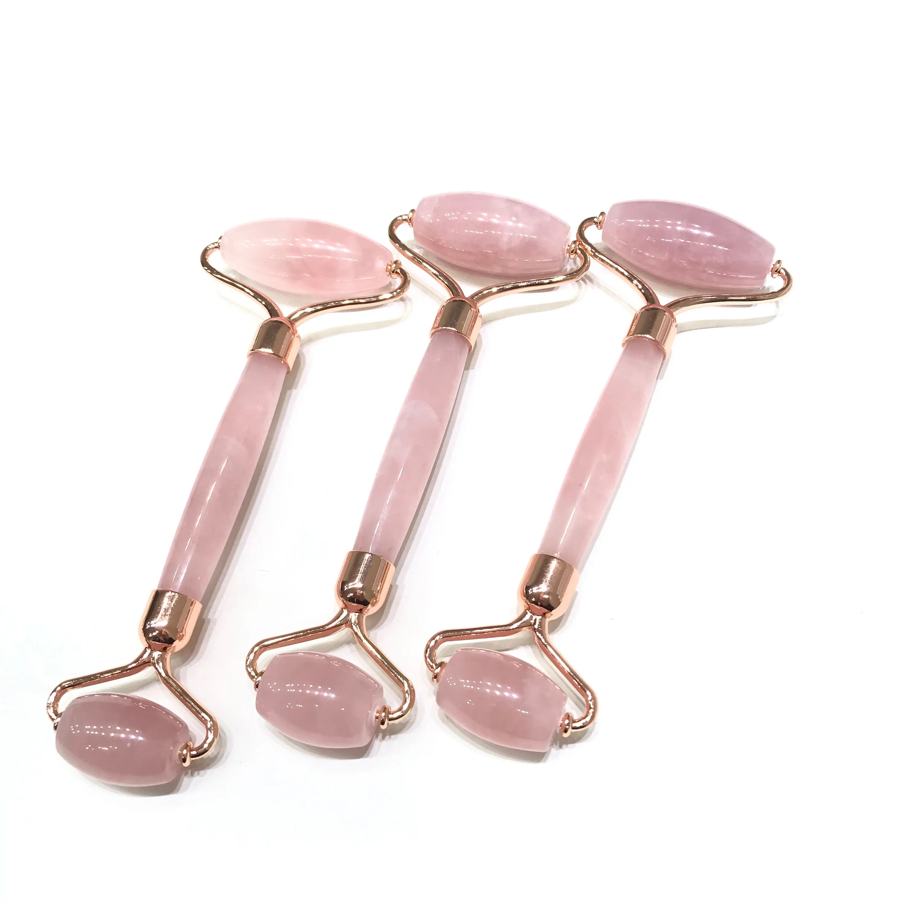 Natural Flower Agate Green Aventurine Rose Quartz Crystal Massage Face roller For Healing