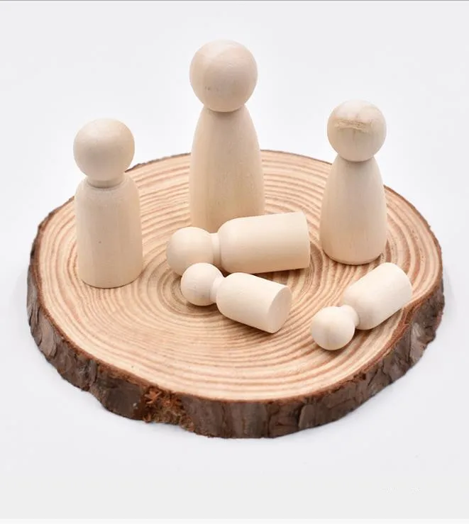 
DIY projects Natural Unfinished Wooden Peg Doll Bodies Quality People Shapes Arts and Crafts 