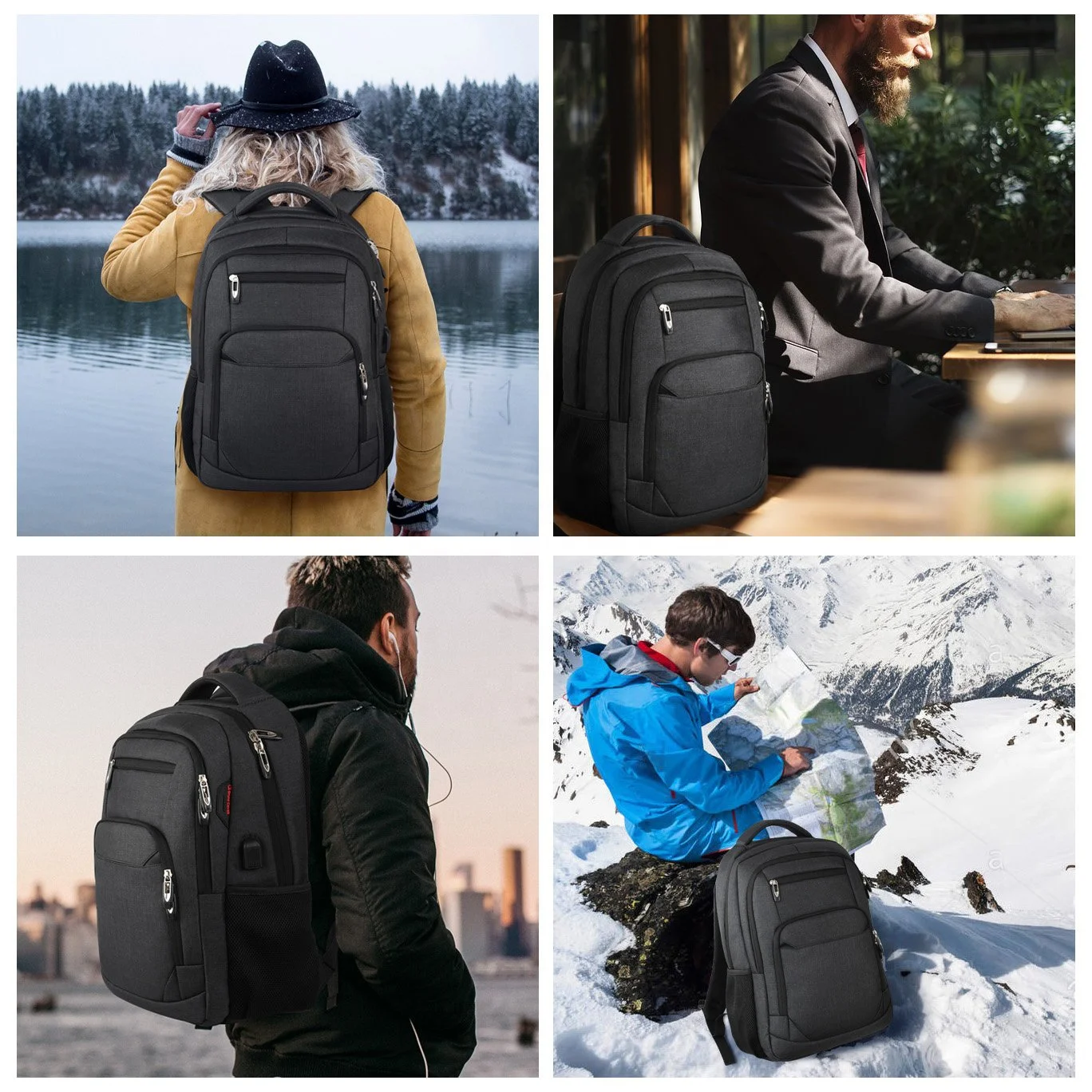 Travel Backpack With Usb Charging Port Polyester Boy Girl Computer Business Hiking Backpack Bags Men WomenOutdoor Sport Rucksack