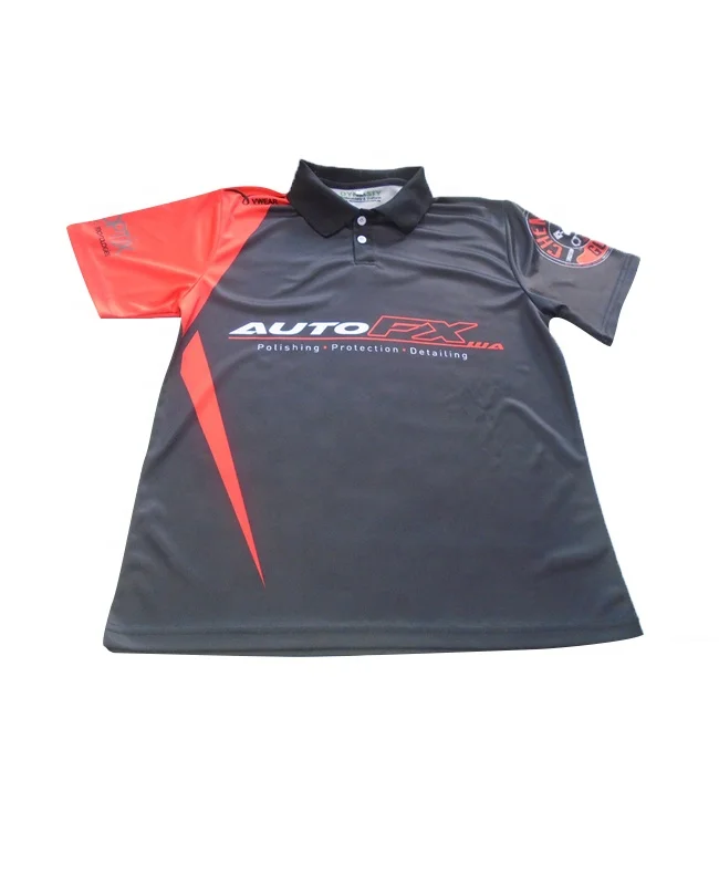 Breathable button up racing shirts,100 polyester polo shirts