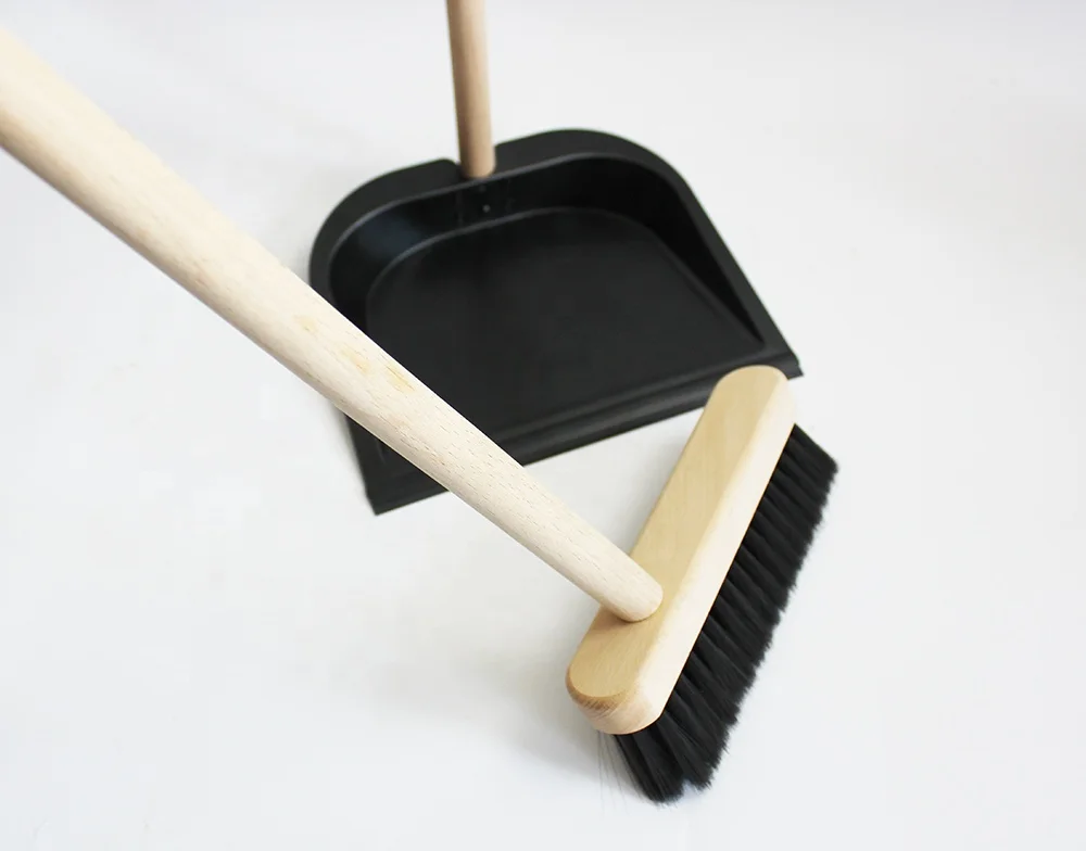 cleaning  metal dustpan and brush set  with long handle broom