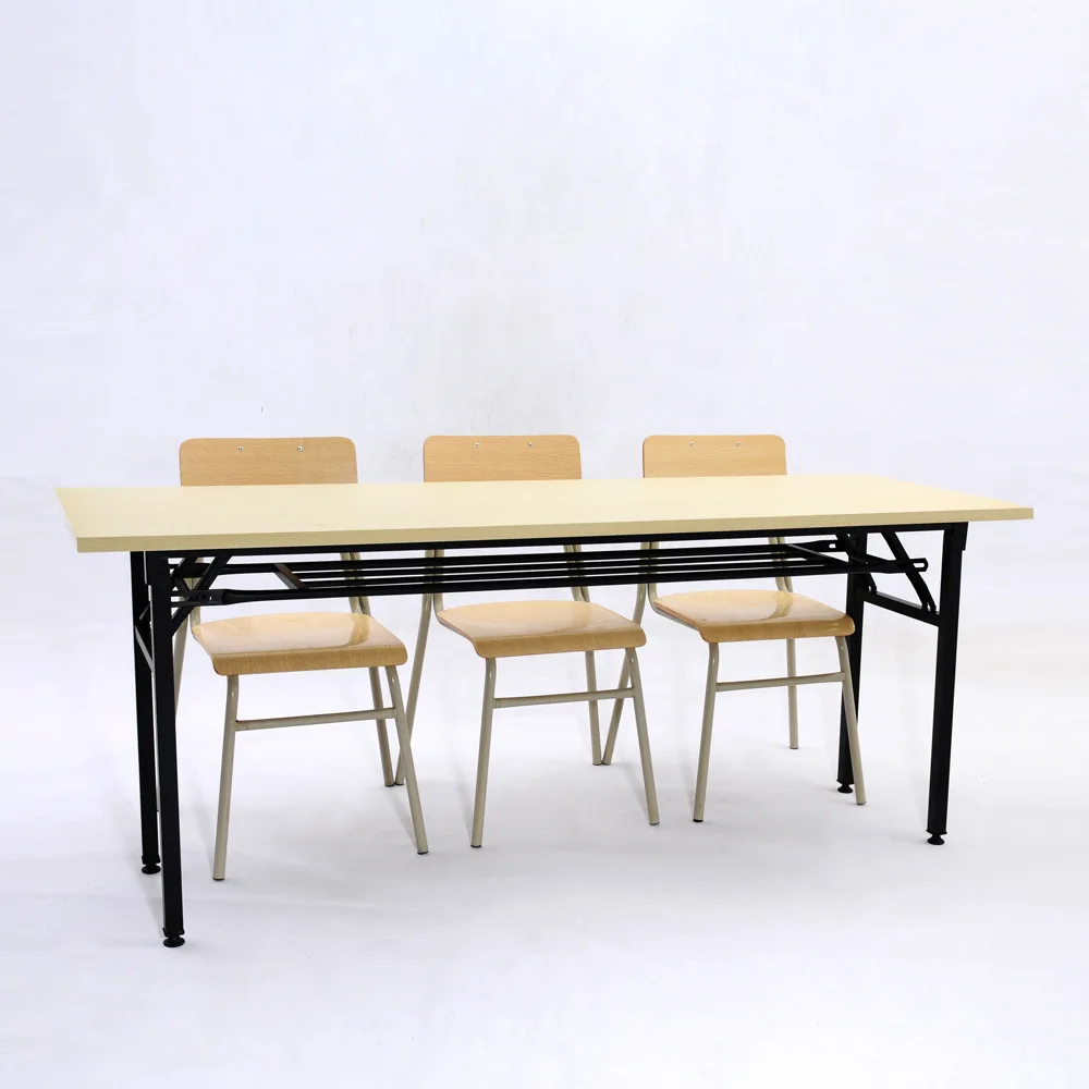 Ekintop Modern School Furniture for Fold Training Room Classroom Student Table and Chair College Desk for Meeting Room