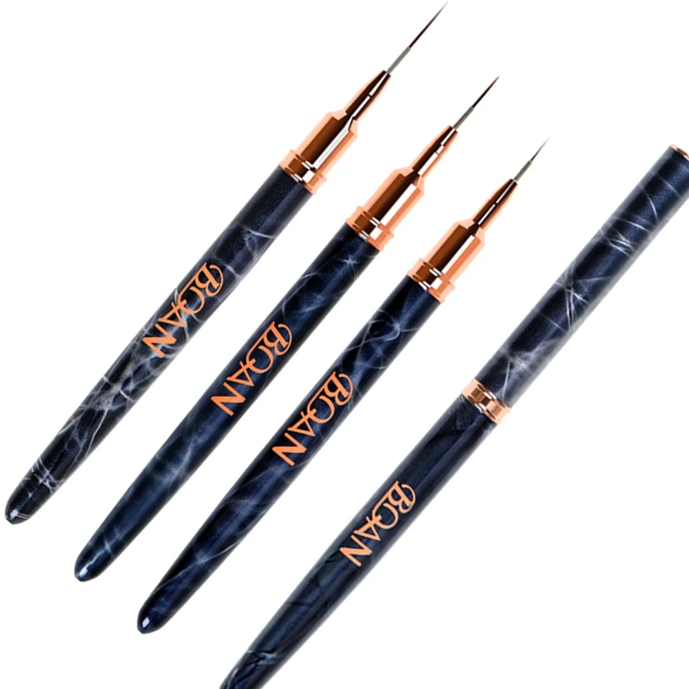 BOAN 2022 New Custom logo  Import Nylon Painting Brush Black Color Liner Brush