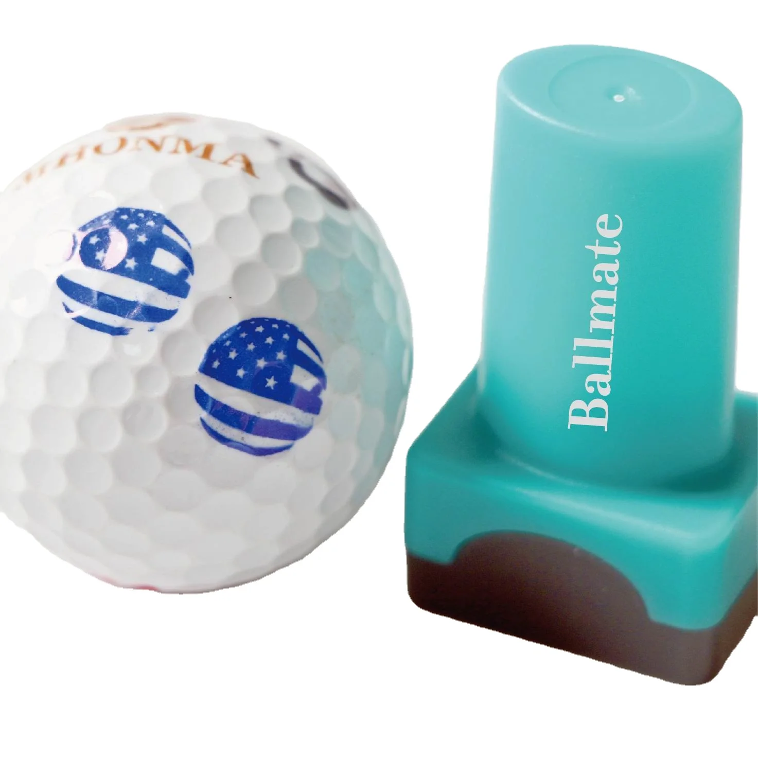customizable golf ball stamper making large personalized impressions on golf balls