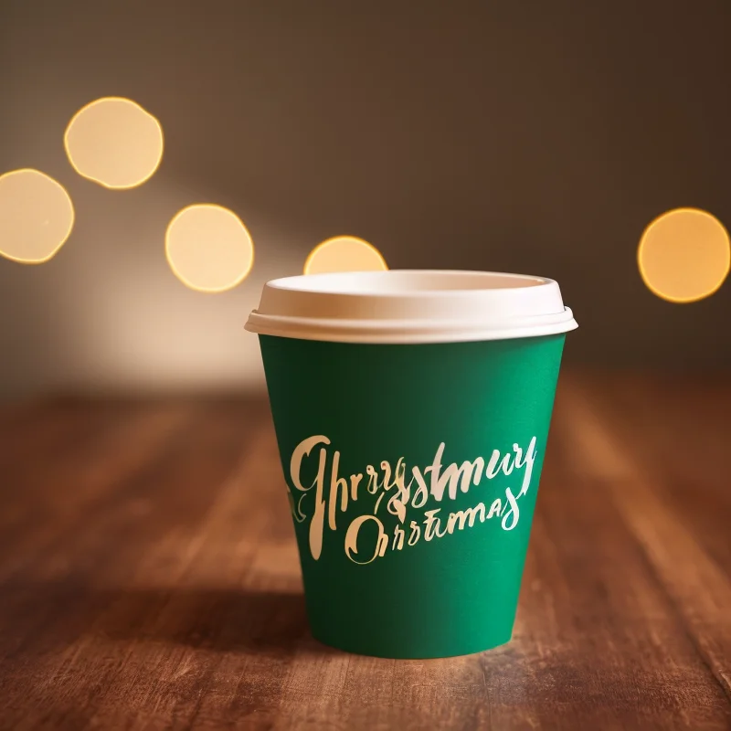 Christmas OEM ODM Wholesale Custom High Quality Biodegradable Coffee Cup Tea Paper Cups From Food Beverage Packaging