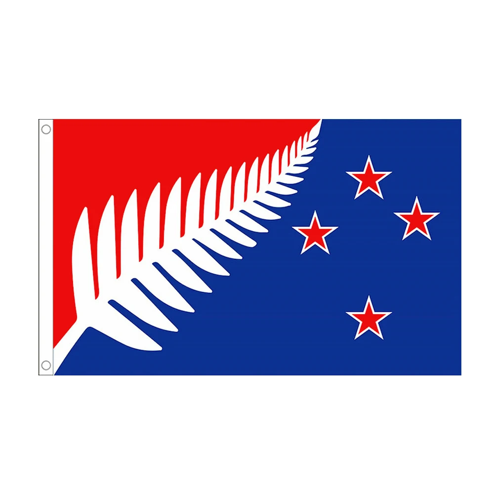 New Zealand Silver Fern Flag Red White Blue 3X5 FT