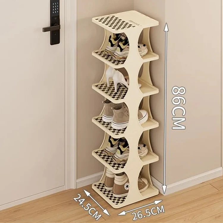 Shoe Rack Multifunction Free Standing Shoe Shelf Foldable Shoe Rack Entryway Storage With Card Slot