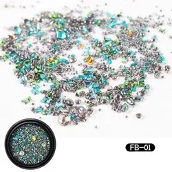 Wholesale Factory Outlet New Fashion Jewelry Bling Mixed Flat Rhinestone Nail Art Decoration