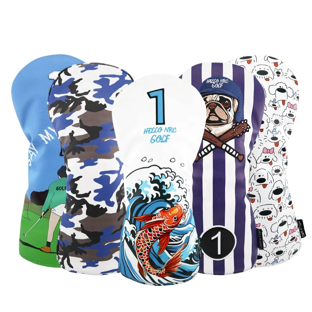 Factory Customization Puppy Style Driver Golf Club Headcovers Golf Pu Leather Head Cover Wood Headcover