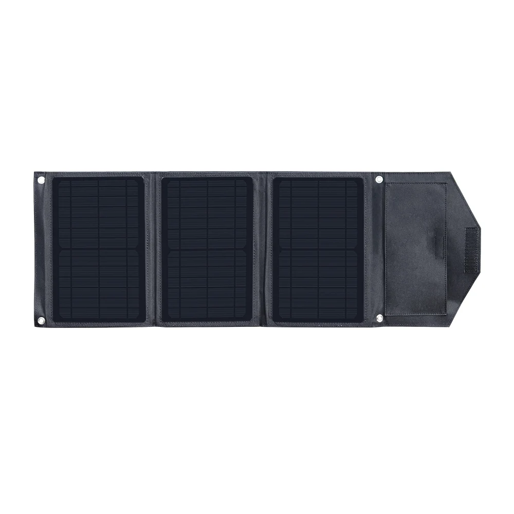 Easy to Carry 21W Mono Integrated Foldable Solar Charger With Dual USB Ports for Outdoor Activities