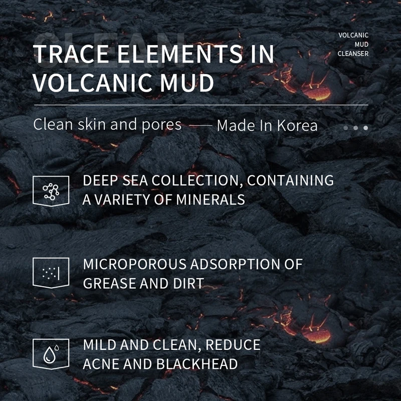 OEM IMAGES private label volcanic mud deep cleaning face care moisturizing skin care oil control organic face cleanser for men