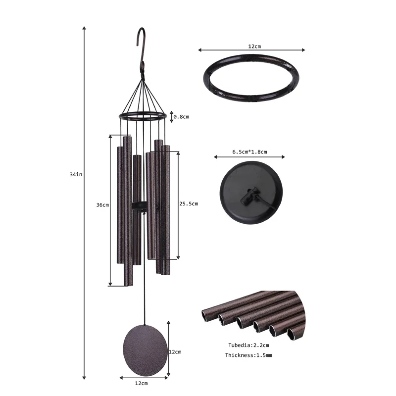 34 in Garden Decoration Outdoor Clearance Bereavement Condolences Memorial Wind Chimes