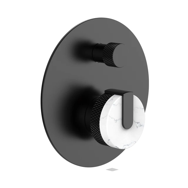 Bathroom brushed gold brass concealed shower faucet mixer valve diverter