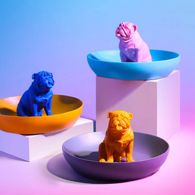 Interesting Gorgeous Animals Dog Colorful Resin Crafts Decoration For Home