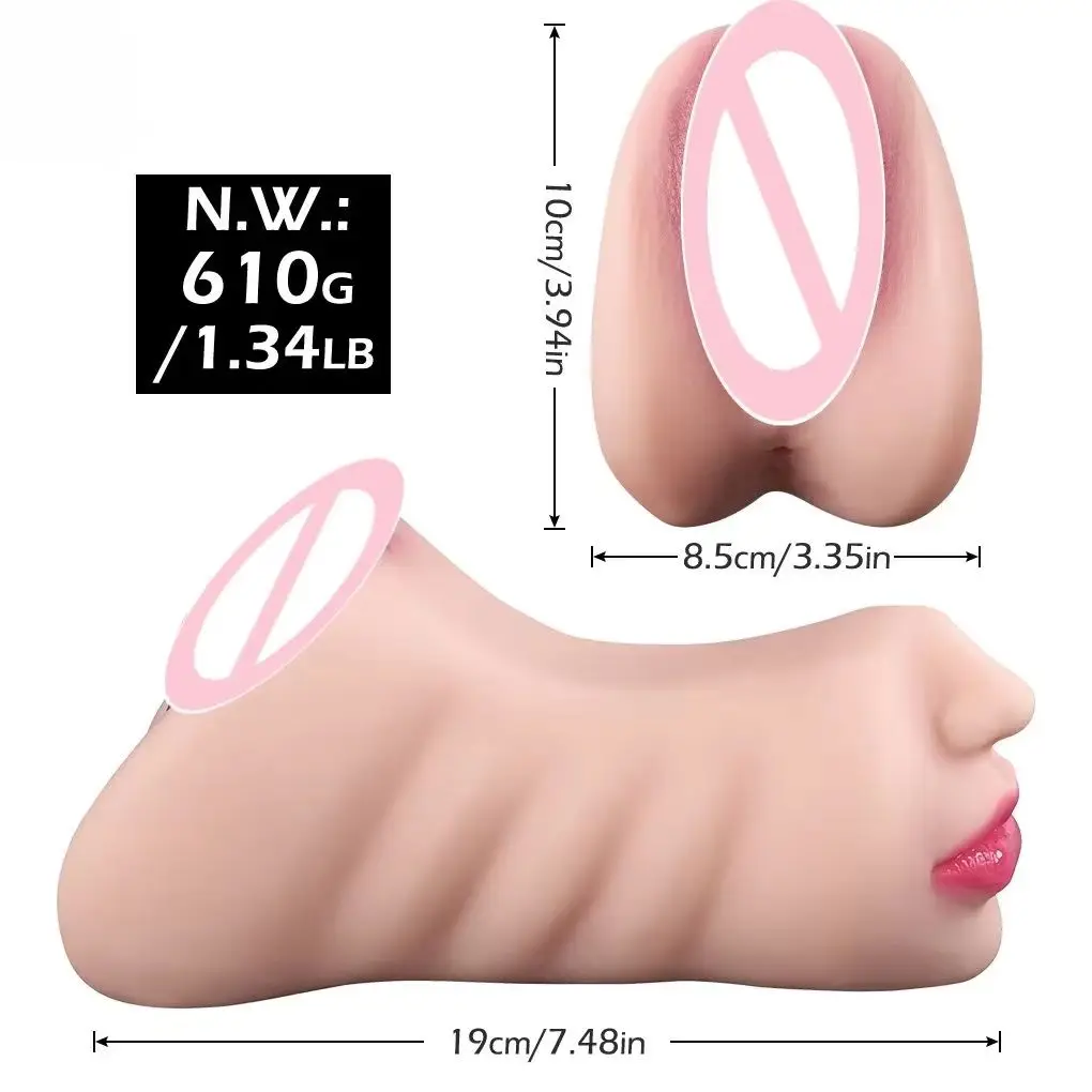 Wholesale 3D Pocket Pussy sex Doll Male Masturbator Doll Realistic Mouth Oral vagina Anal 3 in 1 Pocket Pussy sex Doll for men