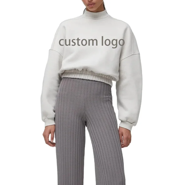 
Mock Neck Sweatshirt Turtle High Collar Turtleneck Sweatshirts Women Printed Casual Winter Customized Logo Printing Causal Wear 