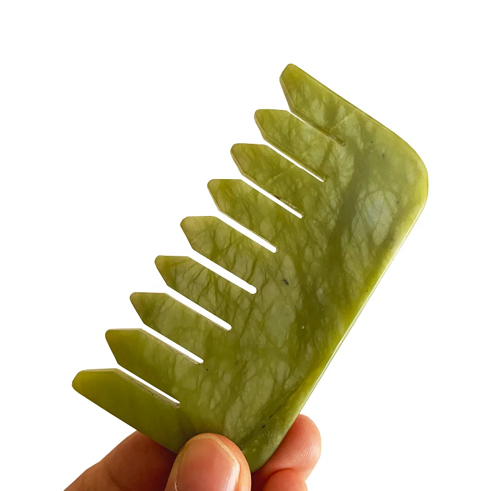 Hot selling head care product natural xiuyan jade massage comb guasha comb for health