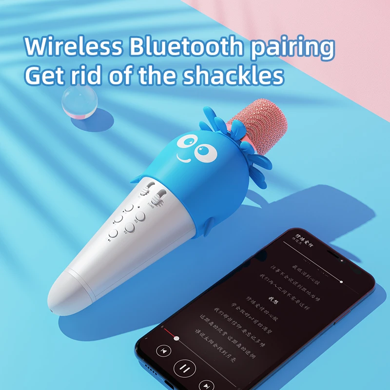 2022 Amazing Christmas Gift Portable Handheld Wireless Karaoke Microphones with Speaker for Singing Home KTV Party