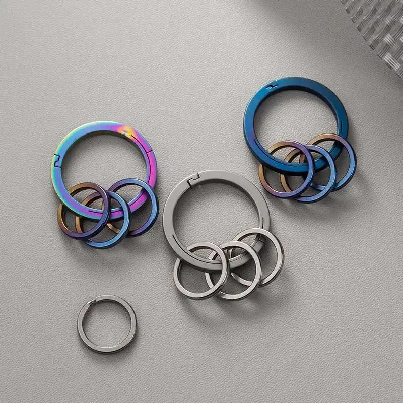 Multiple Sizes Titanium Alloy wholesale Non rusting keyring material metal carabiner Quick Release Tactical Split