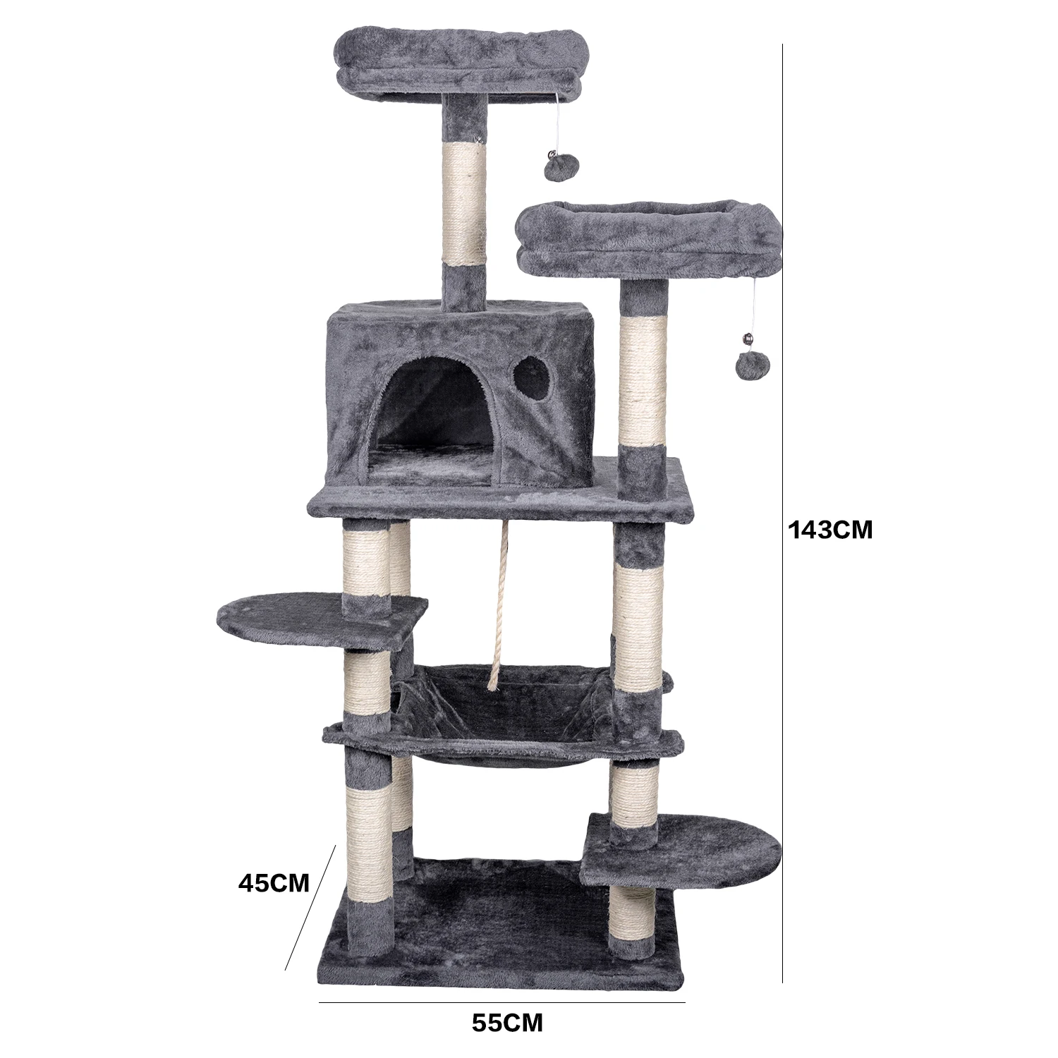 Manufacturer wholesale sisal short plush stable large scratcher tower condo pet supplier cat tree
