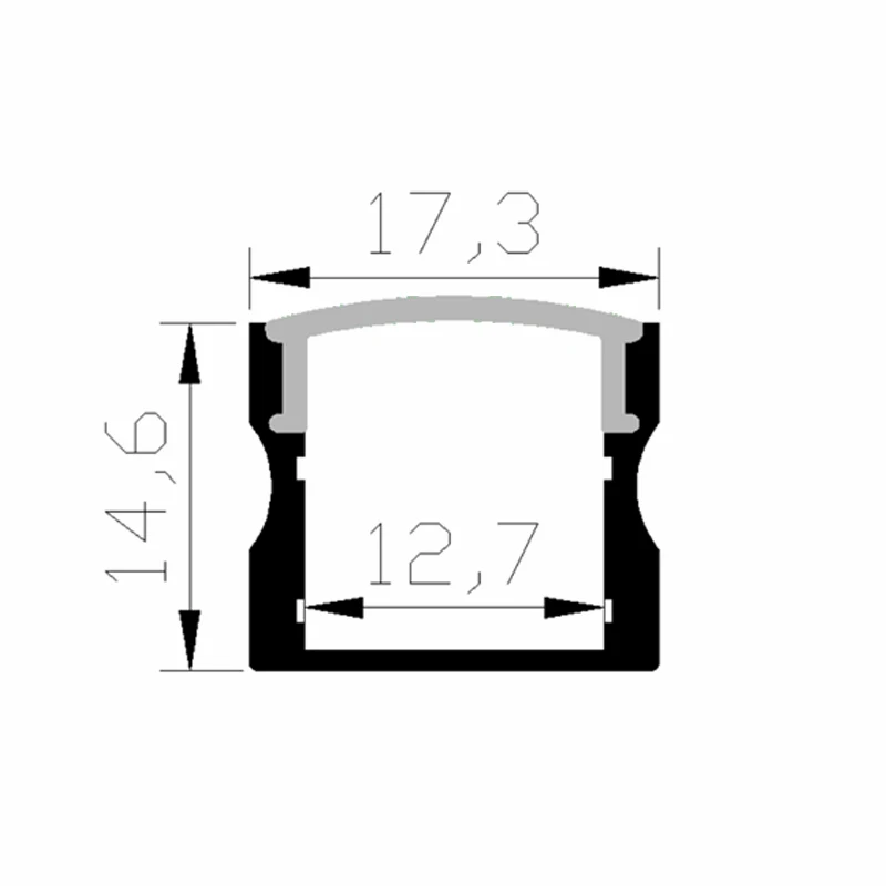 Hot Sale Customized Black Color Aluminum Led Profile Led Linear Light LED Profile Aluminium For Led Strips