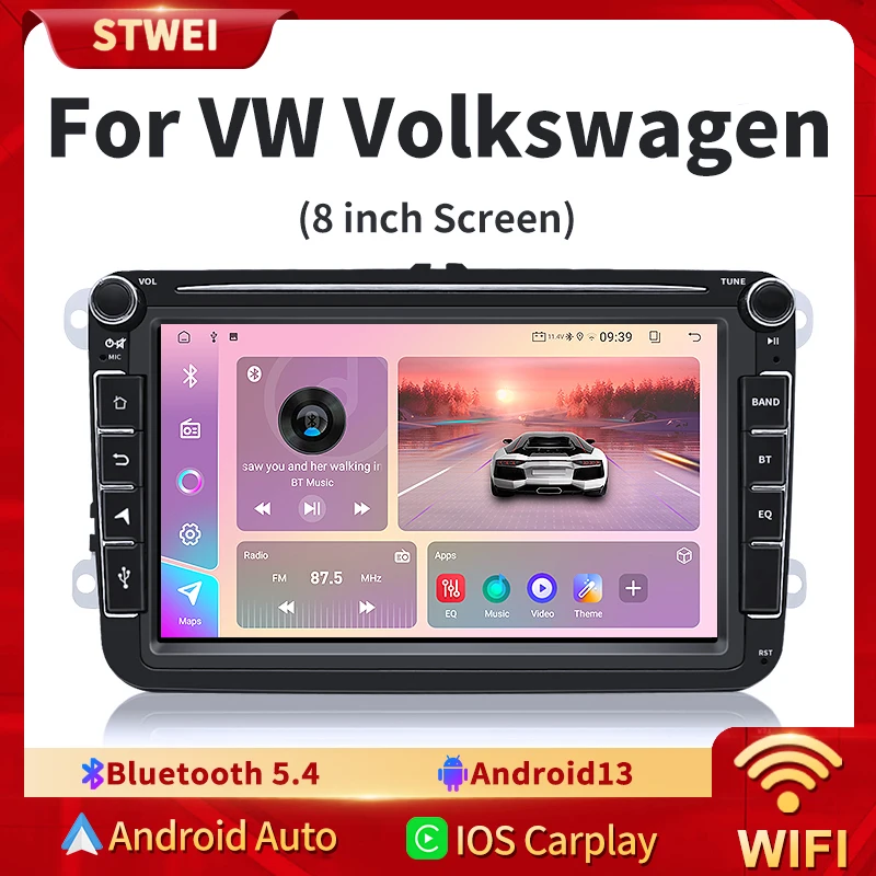 8 Inch Car Radio Multimedia Video Player Wireless CarPlay Android Auto For VW Volkswagen Skoda Octavia Golf Touran Touch Screen