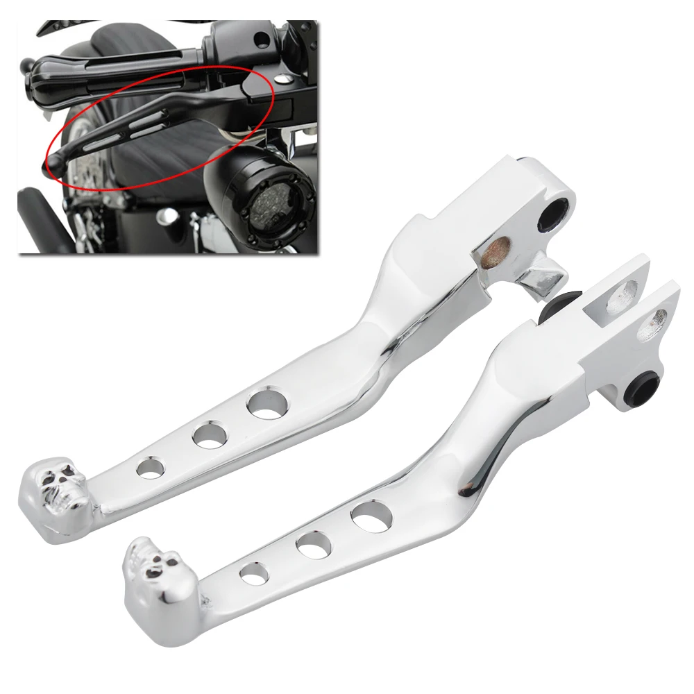 Запчасти для мотоциклов Череп тормоз рычаг сцепления ручка рычага для Harley Touring Road King Dyna FLST Sportster XL 883 1200 1996-2010