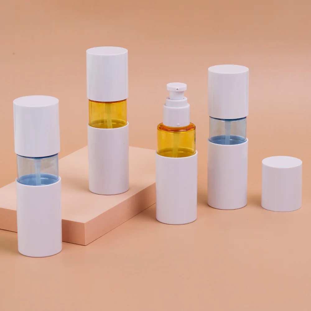 White Pump Bottle For Cosmetic Packaging Plastic Empty Cream Bottles Pump Refillable Lotion Bottle