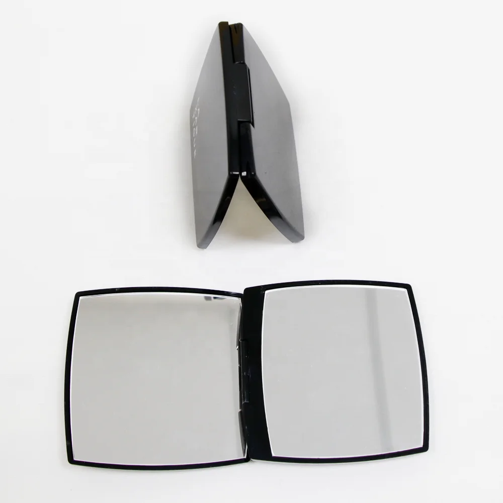 Wholesale Compact Pocket Cosmetic Mirror Foldable Square Shape Plastic Private Label Pocket Mirror
