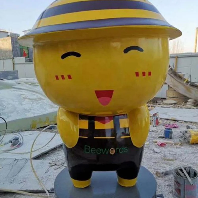 Customized Factory Large Modern Outdoor Garden Decorative Metal Crafts Art Abstract Cartoon Character Stainless Steel Sculpture