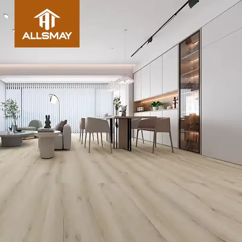 Luxury Anti-Slip Beige PVC Tiles 30cm Click-Installation Indoor Car Wash Waterproof Modular Floor Stickers Luxury Garage PVC