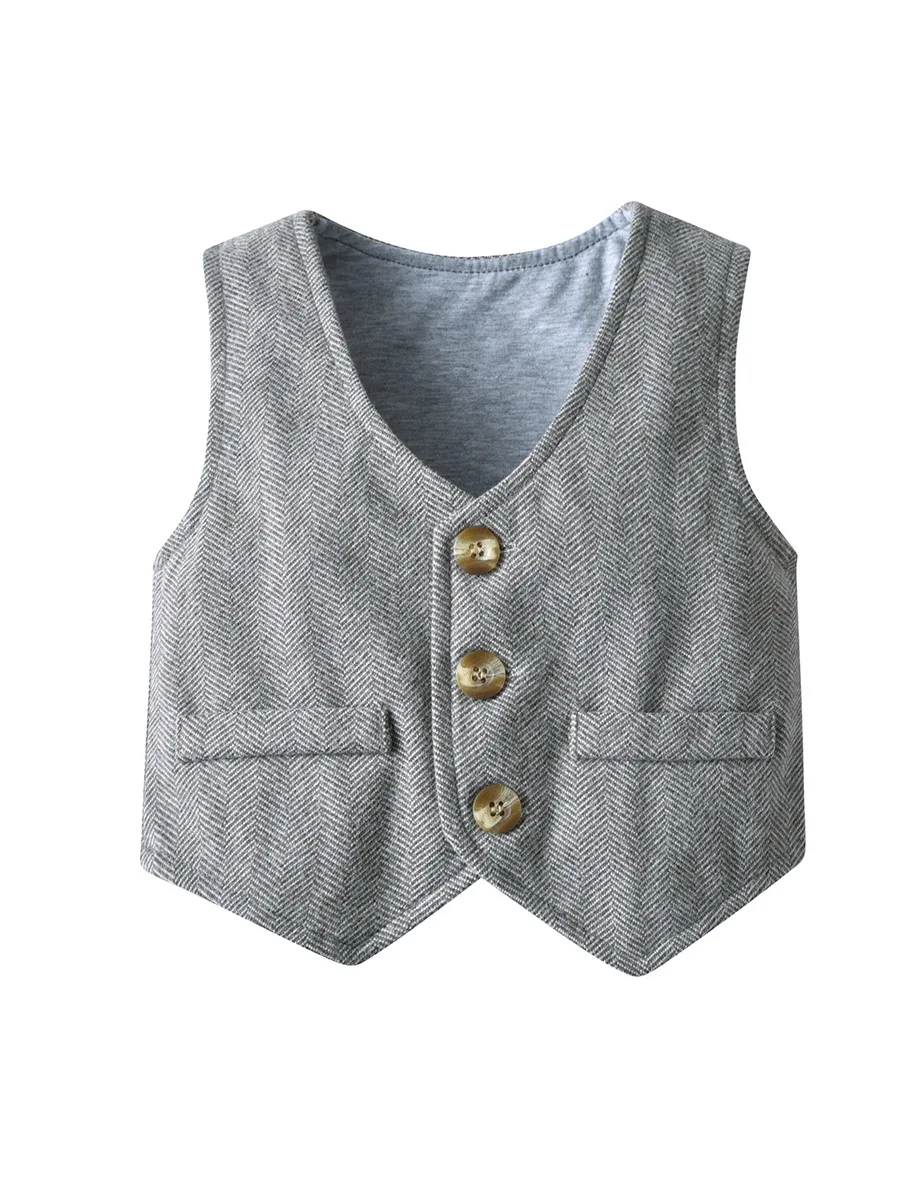 Wholesale Newborn Infant Boy Gentleman Outfits Suits Long Sleeve Romper Shirts+Pants+Vest+Hat 4PCS Clothes Set