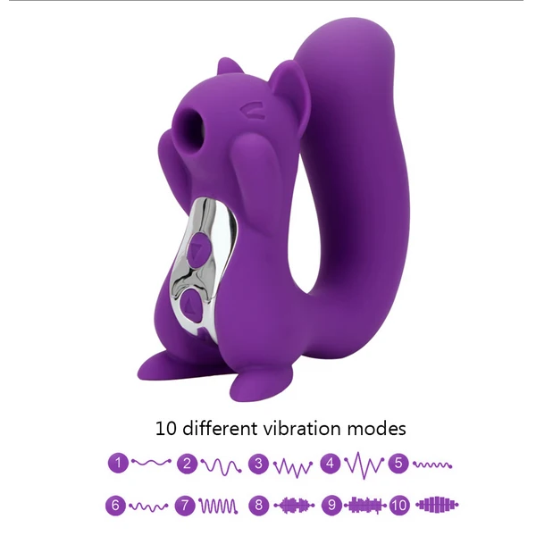 
10 frequency rechargeable squirrel tongue vibrator nipple sucker clitoris licking stimulator women sex toys for adults 
