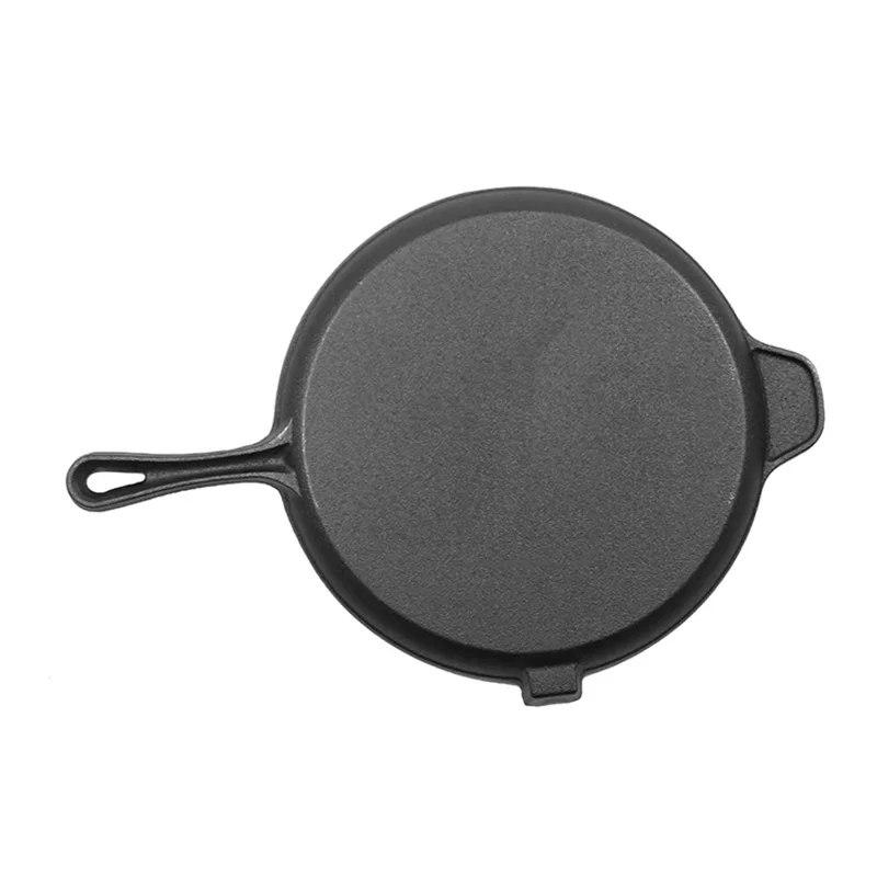 Wholesale Non stick Cast Iron Camping Round Frying Pan Pre Seaoned Griddle Grill Pan For outdoor and Kitchen Cooking