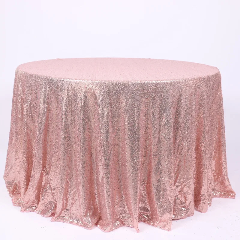 Sequin Tablecloth Round Sparkly Rose Gold Drape Table Cloth Sequin Fabric Table Cover for Wedding Birthday Party Table Decor