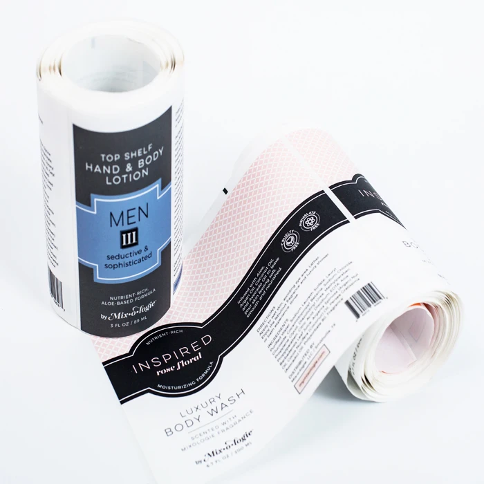 self adhesive waterproof printing squeeze bottle custom labels , cosmetic lotion tube label for flexible packaging