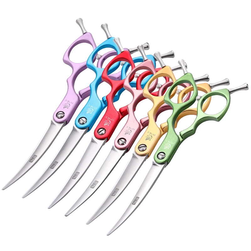 Fenice Professional JP440C Colorful 6/6.5 Inch Curved Scissors Pet Grooming Scissor Pet Grooming Cleaning Products