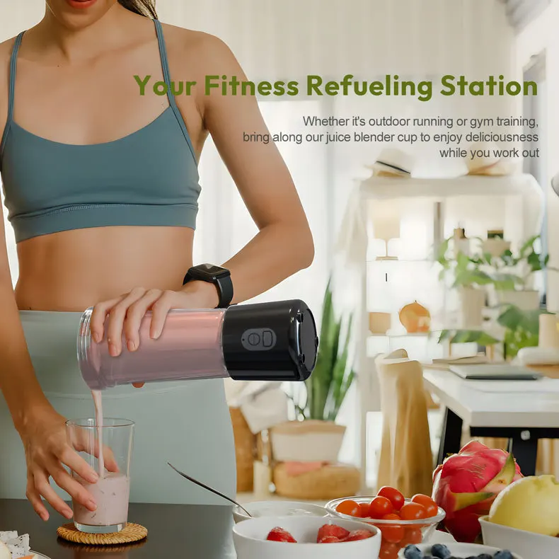 Wholesale 500Ml 4000Mah Usb Rechargeable Fresh Juice Personal Portable Blender With Straw